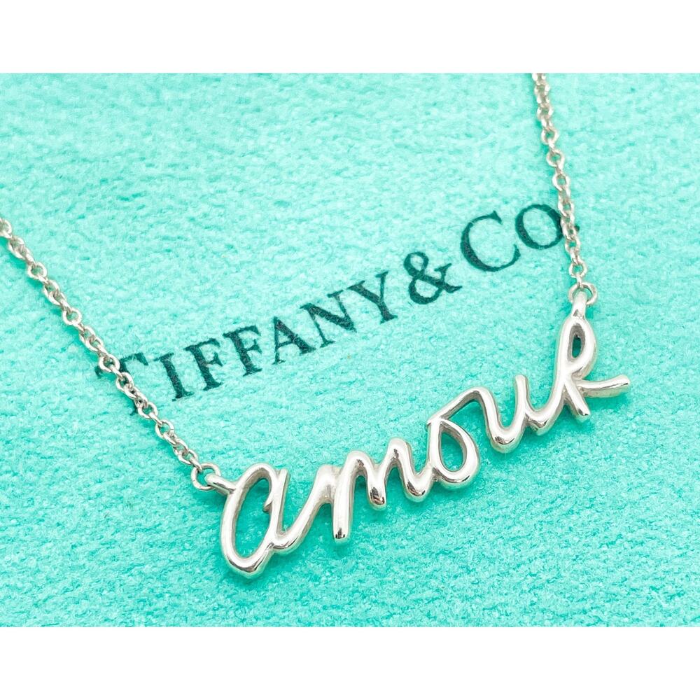 Tiffany & Co. Paloma Picasso AMOUR Graffiti Pendant Necklace Sterling Silver 16" - Picture 6 of 10